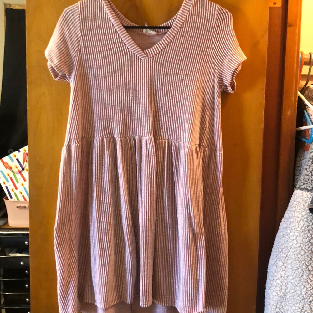Pink & white short dress
